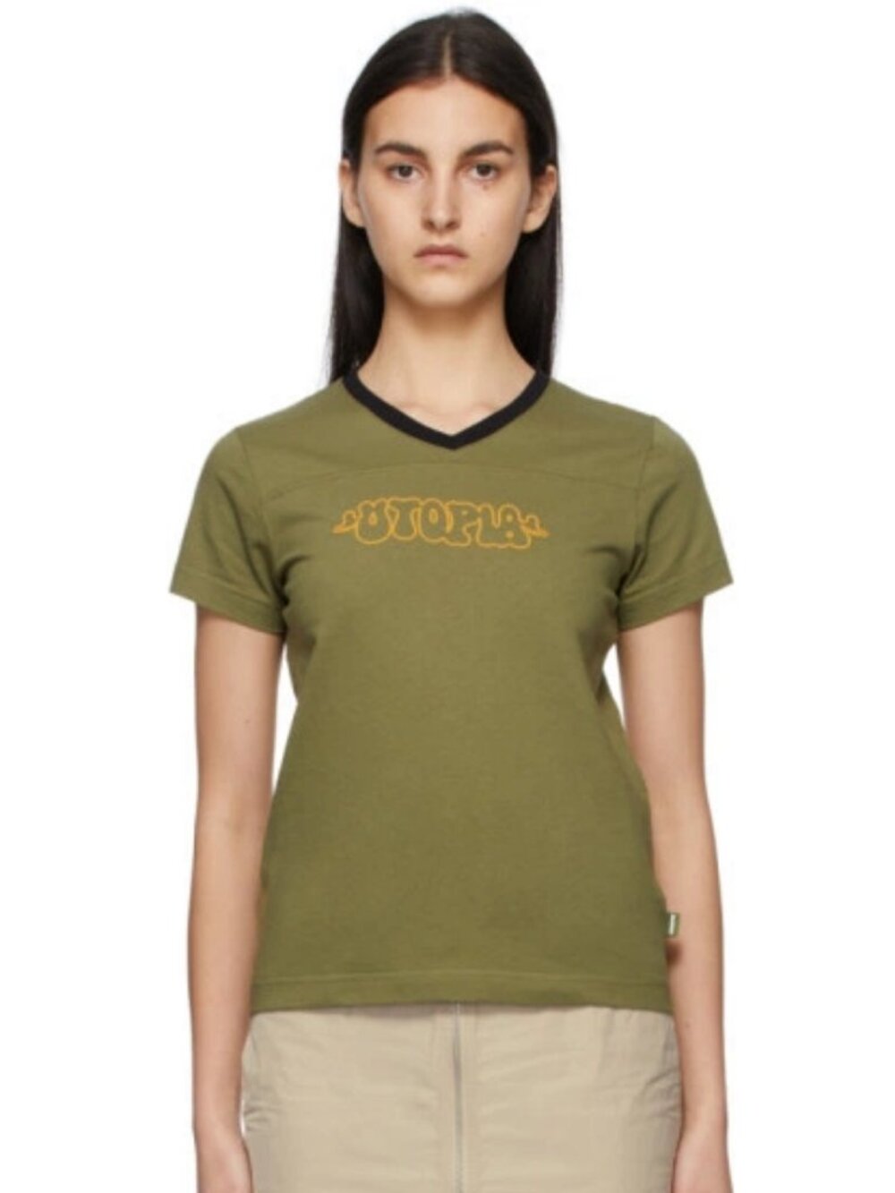 Heaven by Marc Jacobs Utopia V Neck T-shirt Khaki Green Medium